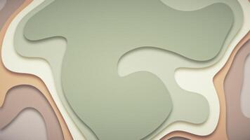 Abstract layered paper cutout background with smooth morphing organic shapes in muted earthy brown, green and beige. Topographical terrain map concept. Full HD and looping animation. video