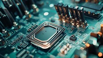 Microchip computer chip processor AI computation power PC mobile ARM programming silicon motherboard components circuit board tech technological advance computing progress development video