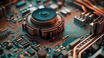 Microchip computer chip processor AI computation power PC mobile ARM programming silicon motherboard components circuit board tech technological advance computing progress development video