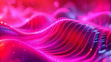 Colorful neon waves technology background abstract digital information data flow cyberpunk VR AR augmented virtual reality internet connection motion hologram surface vivid vibrant glow video