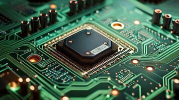 Microchip computer chip processor AI computation power PC mobile ARM programming silicon motherboard components circuit board tech technological advance computing progress development video