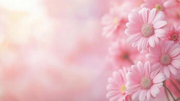 Pink hydrangeas arranged artistically against a soft pastel background photo