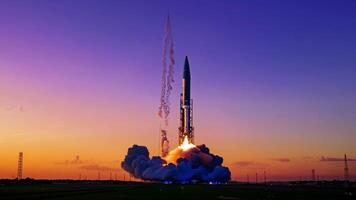 Rocket launch spaceship mission spacecraft take off engine fuel satellite orbit carrying astronauts moon exploration mars cargo safe ignition aerospace engineering progress advancement video