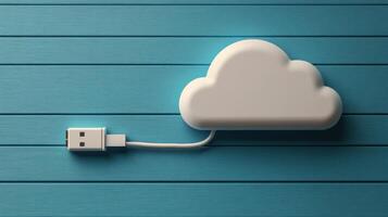 Multiple charging cables connected to a compact power hub on a blue background photo