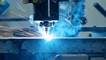Car manufacturing production line modern assembly welding chassis automotive industry workshop line factory automobile technology research robot arm automation progress precision quality video