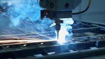 Car manufacturing production line modern assembly welding chassis automotive industry workshop line factory automobile technology research robot arm automation progress precision quality video