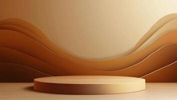 Warm sunlight illuminating a wooden shelf against a textured orange wall photo