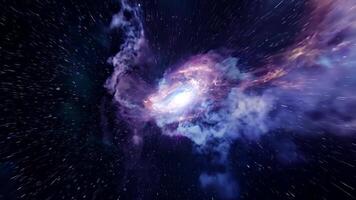 Moving nebulas space travel hyperlapse floating through galaxy stars planet universe cosmic travel outer space timelapse journey exploration nebula infinity colorful motion futuristic sci video