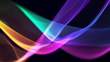 Abstract futuristic neon waves on a simple dark background technology glowing flowing rainbow colorful texture vibrant wallpaper AI cyberspace developing internet connection network wave video