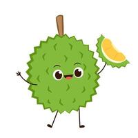 Durian character design. Durian on white background. Durian cartoon . vector