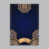 Luxury wedding invitation card with golden mandala with abstract ethnic pattern. - . vector