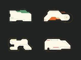 Futuristic element. Cyberpunk decals set. Hud interface design . vector