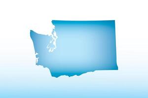 Blue Washington map ice with dark and light effect on light background vector