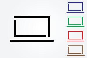 Simple laptop icon on white background vector