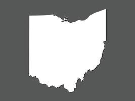Ohio map with single land area using white color on dark background illustration vector