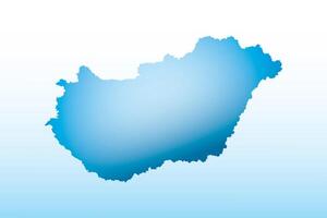 Blue Hungary map ice with dark and light effect on light background illustration vector
