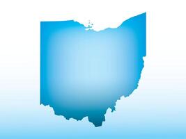 Blue Ohio map ice with dark and light effect on light background illustration vector