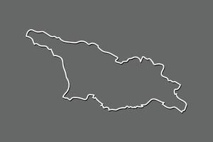 Georgia map with single border line boundary using white color on gray background illustration vector