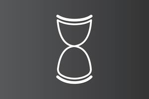 Simple hourglass icon on dark background to calculate time vector