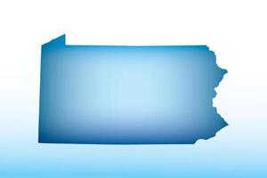 Blue Pennsylvania map ice with dark and light effect on light background illustration vector