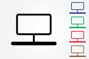 Computer connected to network icon on white background vector