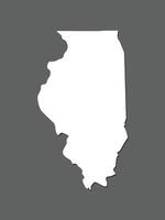 Illinois map with single land area using white color on dark background illustration vector