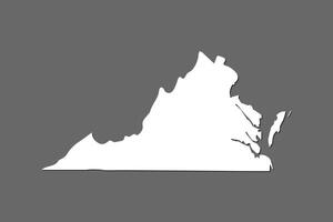 Virginia map with single land area using white color on dark background illustration vector