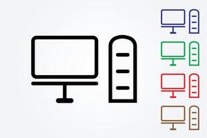 Desktop computer logo on white background vector