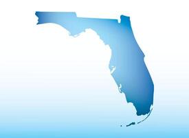 Blue Florida map ice with dark and light effect on light background illustration vector