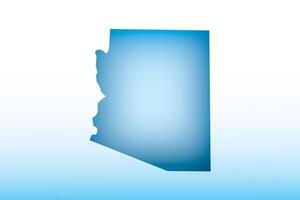 Blue Arizona map ice with dark and light effect on light background illustration vector