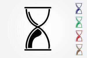Simple sandglass icon on white background to calculate hour vector