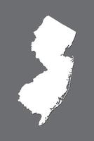 New Jersey map with single land area using white color on dark background illustration vector