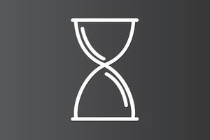 Simple hourglass icon on dark background to calculate hour vector
