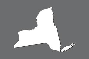 New York map with single land area using white color on dark background illustration vector