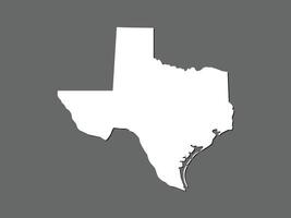 Texas map with single land area using white color on dark background illustration vector