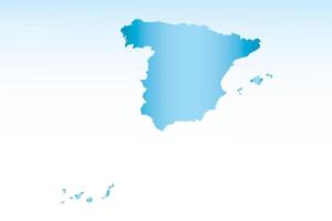 Blue Spain map ice with dark and light effect on light background illustration vector