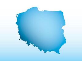 Blue Poland map ice with dark and light effect on light background illustration vector