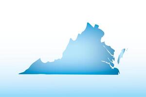 Blue Virginia map ice with dark and light effect on light background illustration vector
