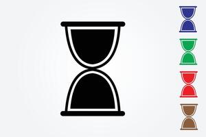Sandglass icon on white background to calculate time vector
