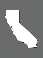 California map with single land area using white color on dark background illustration vector