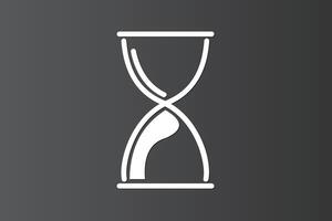 Simple sandglass icon on dark background to calculate hour vector