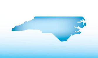 Blue North Carolina map ice with dark and light effect on light background illustration vector