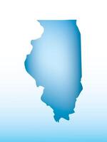 Blue Illinois map ice with dark and light effect on light background illustration vector