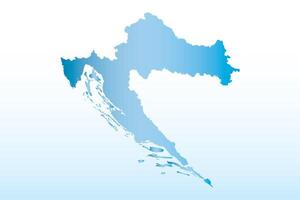 Blue Croatia map ice with dark and light effect on light background illustration vector