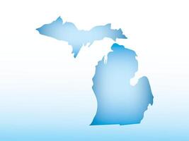 Blue Michigan map ice with dark and light effect on light background illustration vector