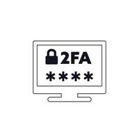two factor authentication or 2FA icon vector