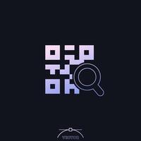 qr code search icon with gradient vector