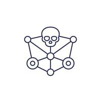 network vulnerability line icon on white vector