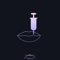 filler injection for lips icon with gradient vector