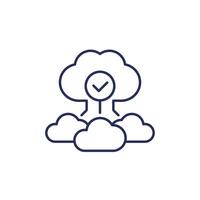 Cloud architecture or saas line icon vector